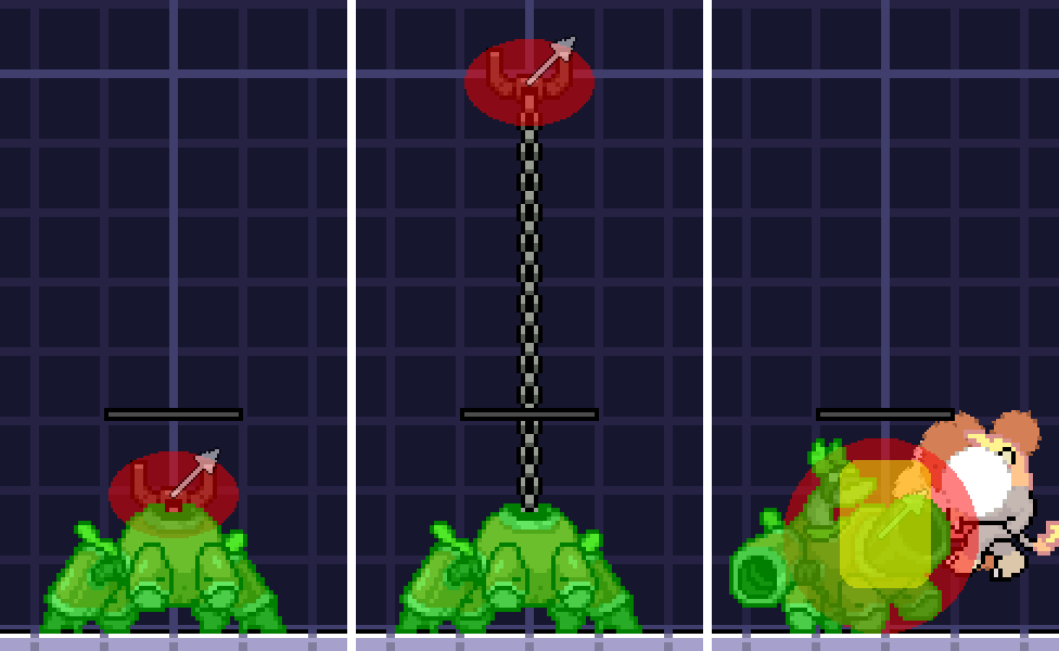 In-game screenshot of this attack's hitboxes