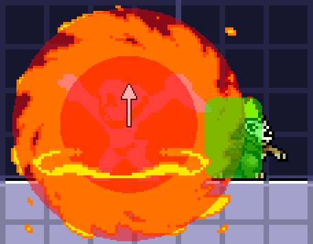 In-game screenshot of this attack's hitboxes