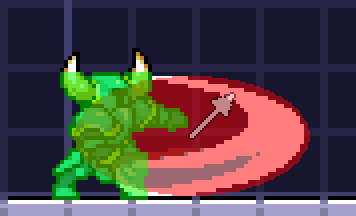 In-game screenshot of this attack's hitbox