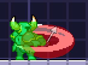 In-game screenshot of this attack's hitbox